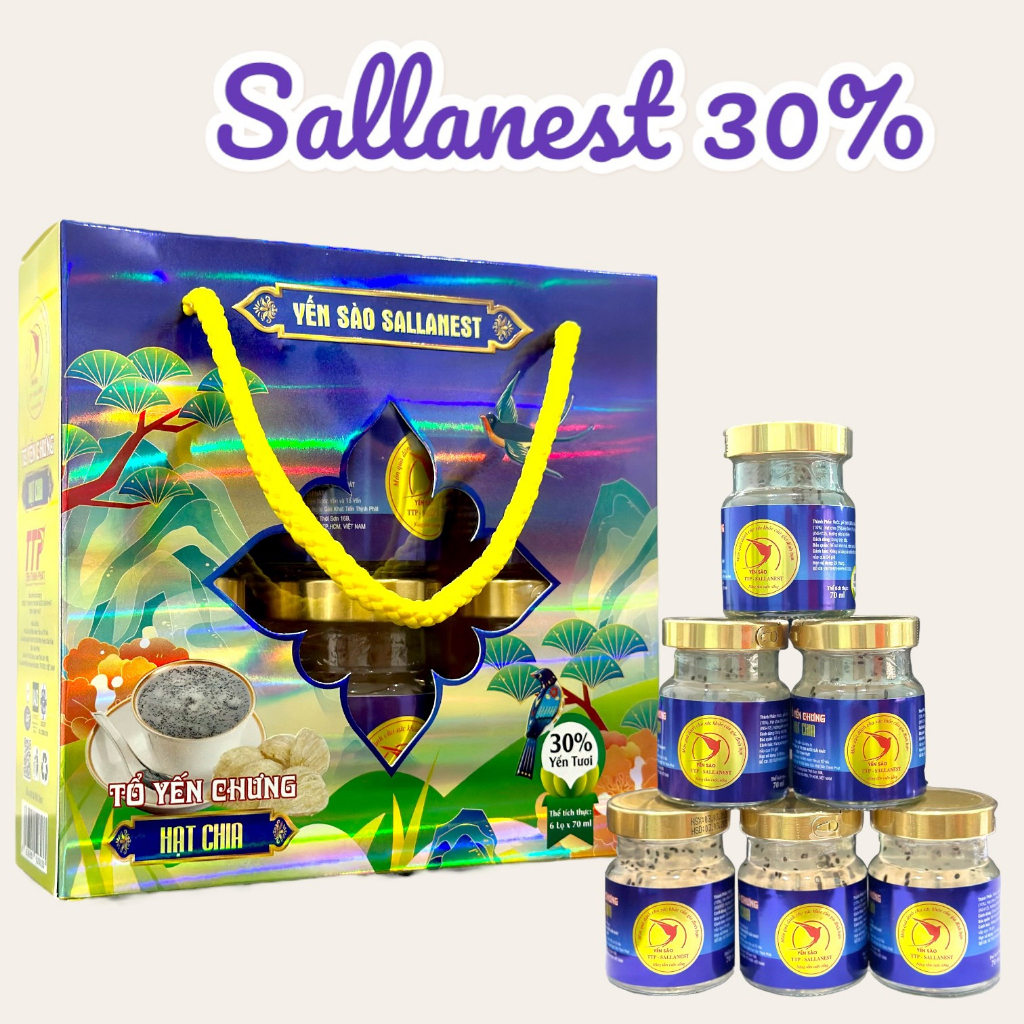 Nước Yến Sào Sallanest Chưng Hạt chia Cao Cấp 30% Yến Nguyên Chất - Hộp  Tiết Kiệm | Shopee Việt Nam