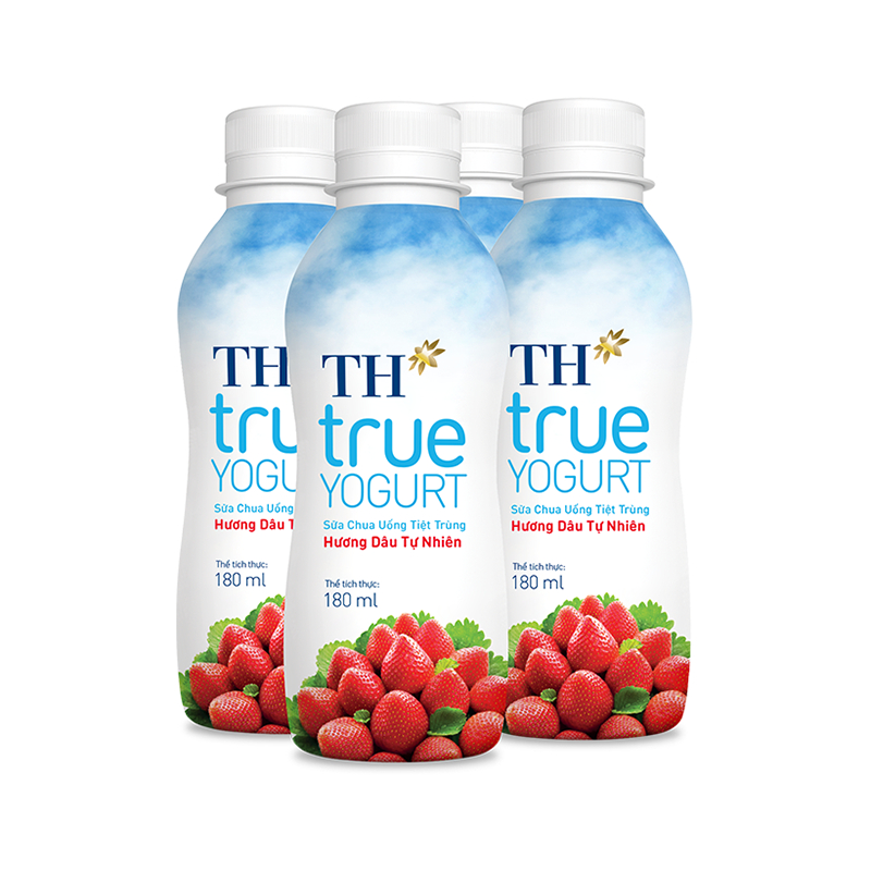 Lốc 4 LỌ sữa chua uống tiệt trùng TH True Yogurt các vị 180ml | Shopee Việt  Nam