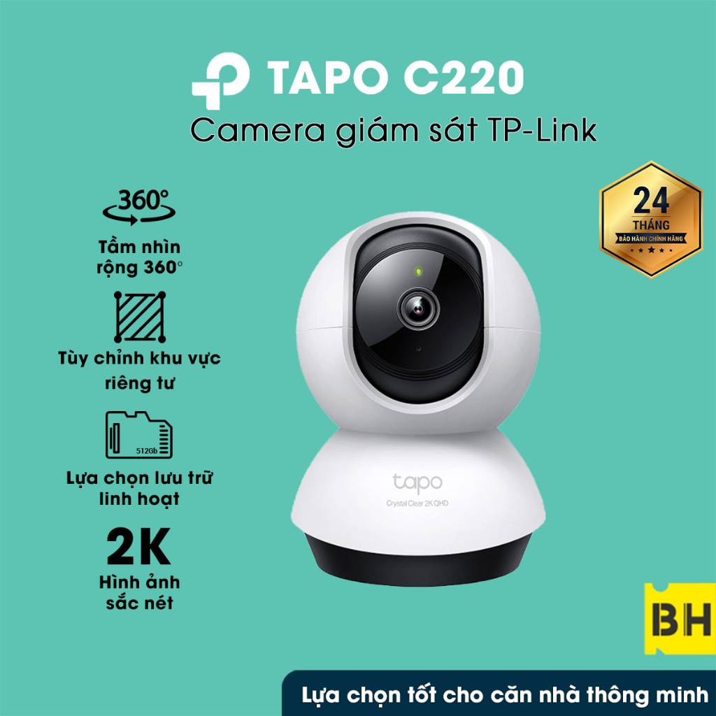 Camera IP Wi-Fi TP-Link Tapo C220 360° 4MP - Chín hãng