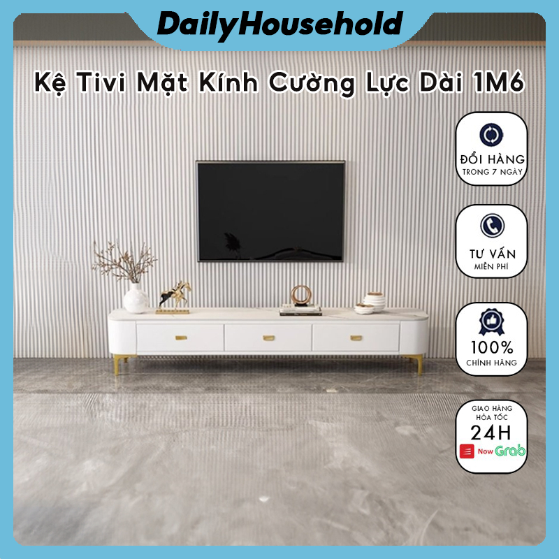 Kệ Tivi Mặt Kính Cường Lực Dài 1m6 Dailyhousehold Thiết Kế Hiện ...