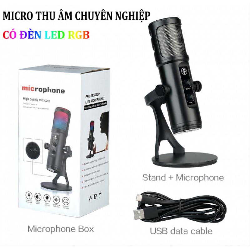 Micro Thu Âm Livestream kèm đèn RGB ZX-776 Chất Lượng Cao | Shopee Việt Nam