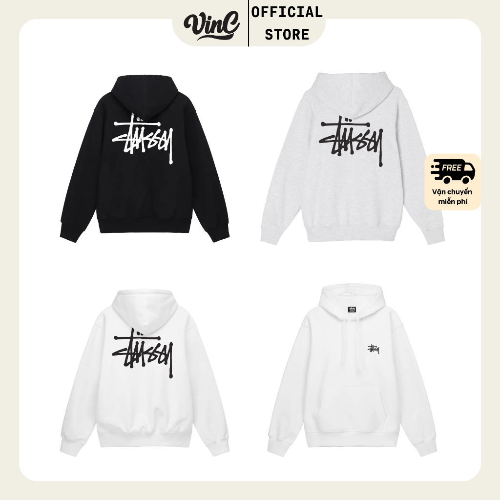 o Hoodie Stussy Basic C S N Shopee Vi t Nam