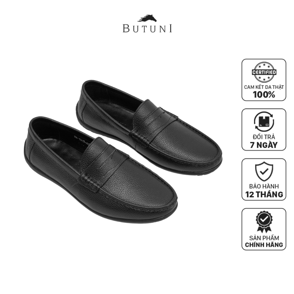 Giầy lười nam BUTUNI Flex-Max Moccasins da bò full grain đế khâu thủ công  chống trượt bảo hành 12 tháng | Shopee Việt Nam