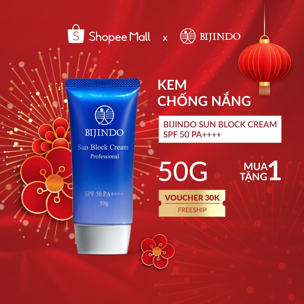 Kem Chống Nắng Kiềm Dầu Cao Cấp BIJINDO 50g SPF 50 PA Dưỡng Trắng