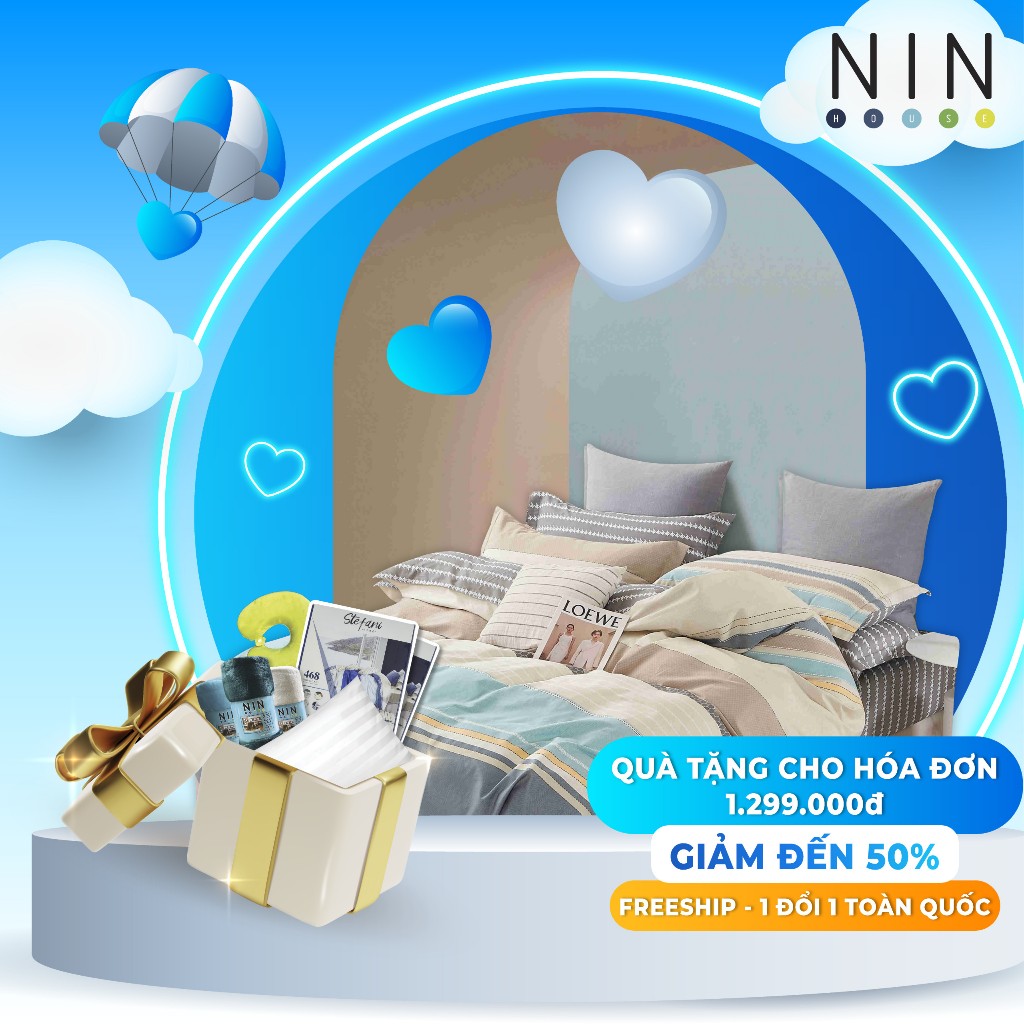 Bộ 3 món drap và áo gối NIN Collins B2201_NH020 (120x200+30cm) giá tốt