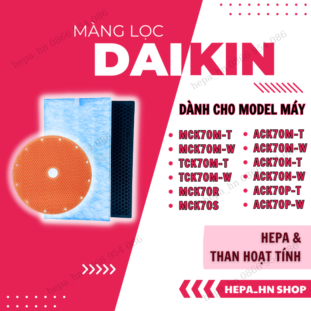 Màng lọc không khí daikin MCK70 ACK70 TCK70, Màng lọc hepa, màng