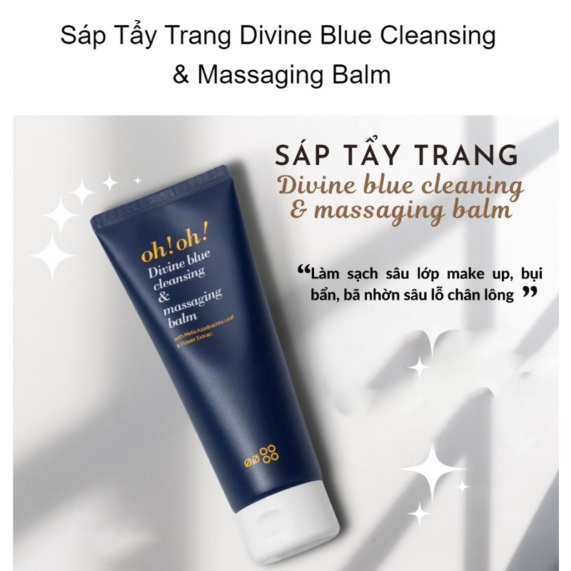 Tẩy Trang Sáp Oh!Oh! Divine Blue Cleansing & Massaging Balm Cấp Ẩm, Làm  Sạch Sâu, Sạch Lỗ Chân Lông | Shopee Việt Nam