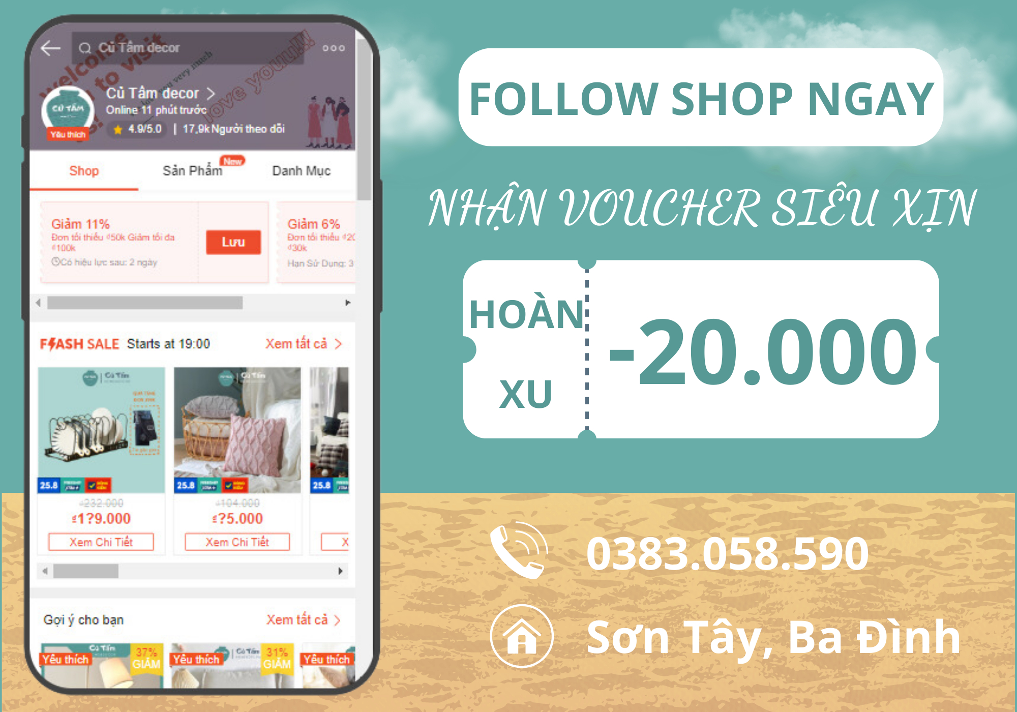 Củ Tấm decor, Cửa hàng trực tuyến | Shopee Việt Nam