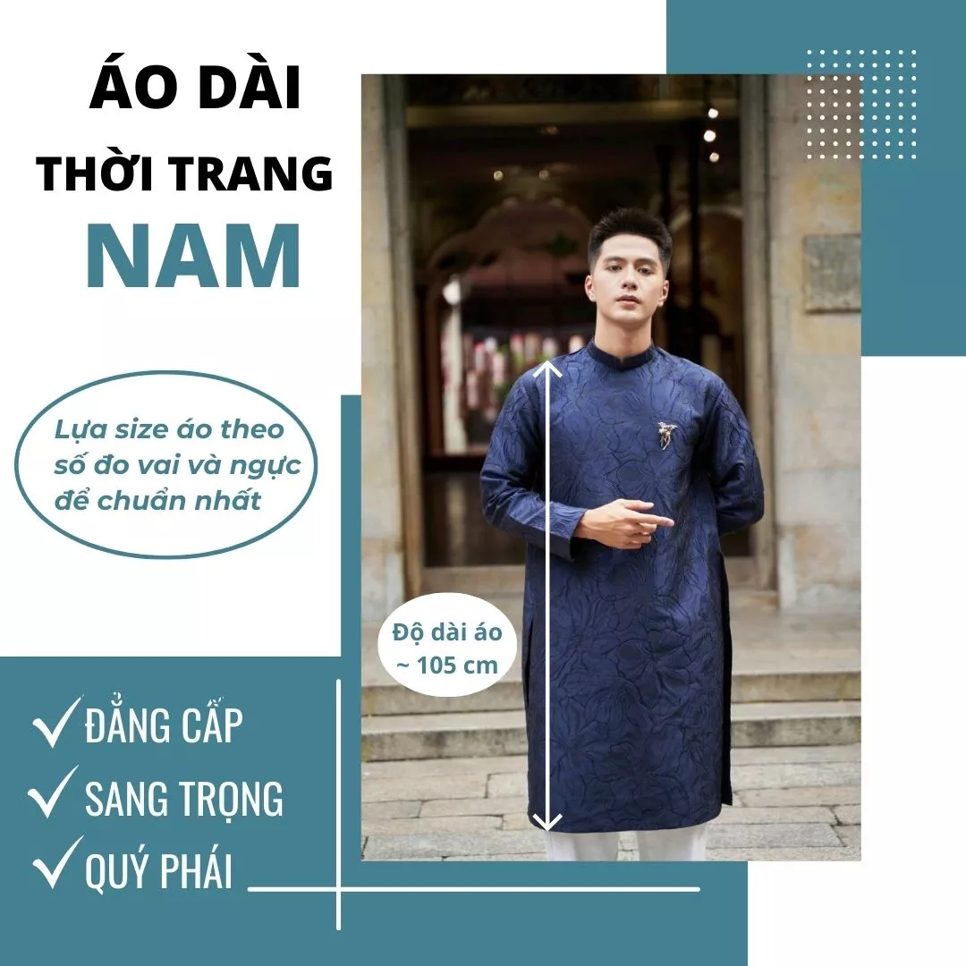 Áo dài nam cách tân Manly Design 4 màu be, trắng, đỏ, xanh chất liệu gấm  vân hoa cao cấp - M23