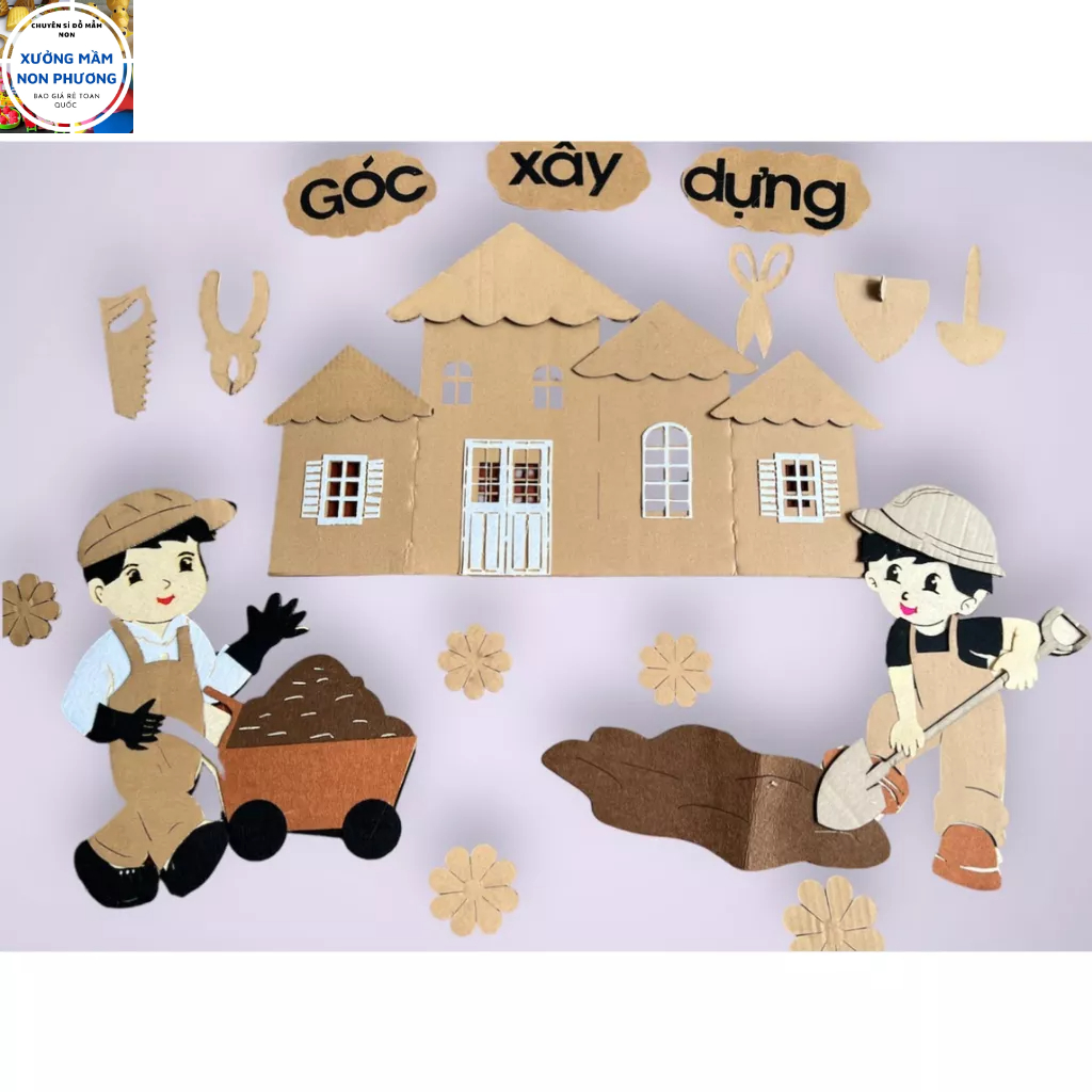 Góc xây dựng chất stem trang trí mầm non cho bé | Shopee Việt Nam